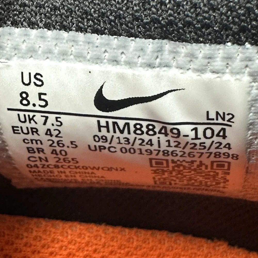 Nike Vapor Speed 3 Football Cleats Mens Size 8.5 White Orange Black HM8849-104